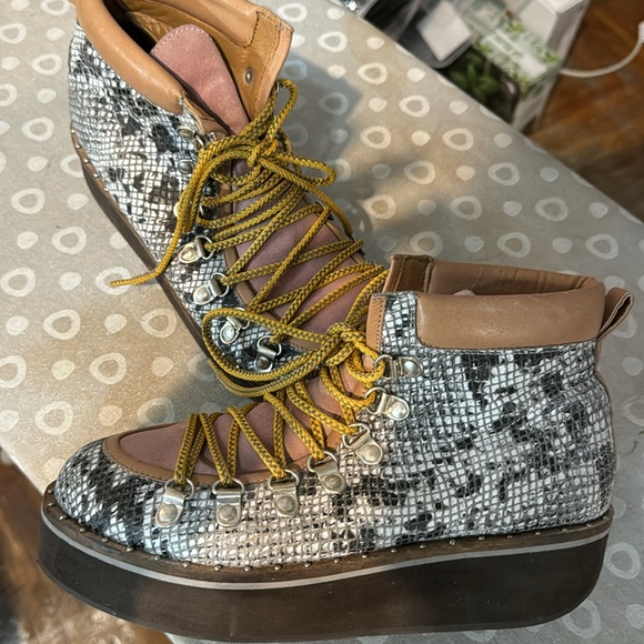 Free People Snake Print Durango Hiker Boots